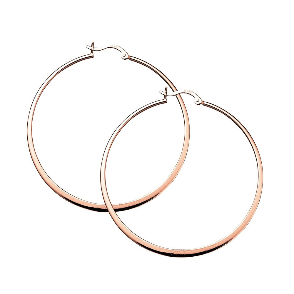 Rose Gold Sterling Silver Hoop Earrings