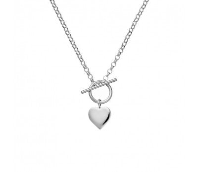 Sterling Silver Fob Heart Necklace