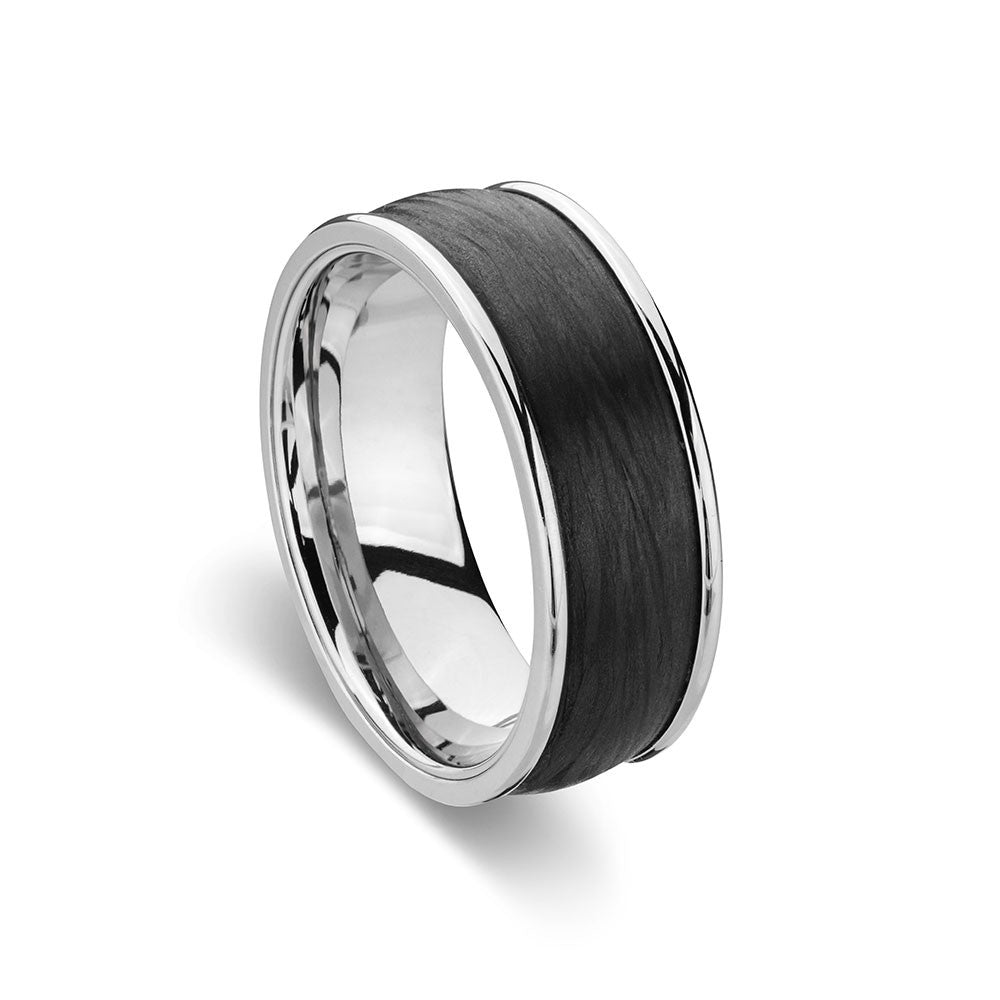 BLAZE Stainless Steel Carbon Fibre Ring