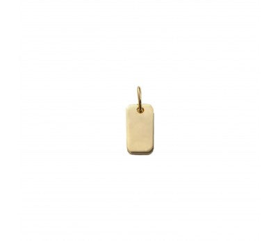 Gold Sterling Silver plain rectangle tag pendant