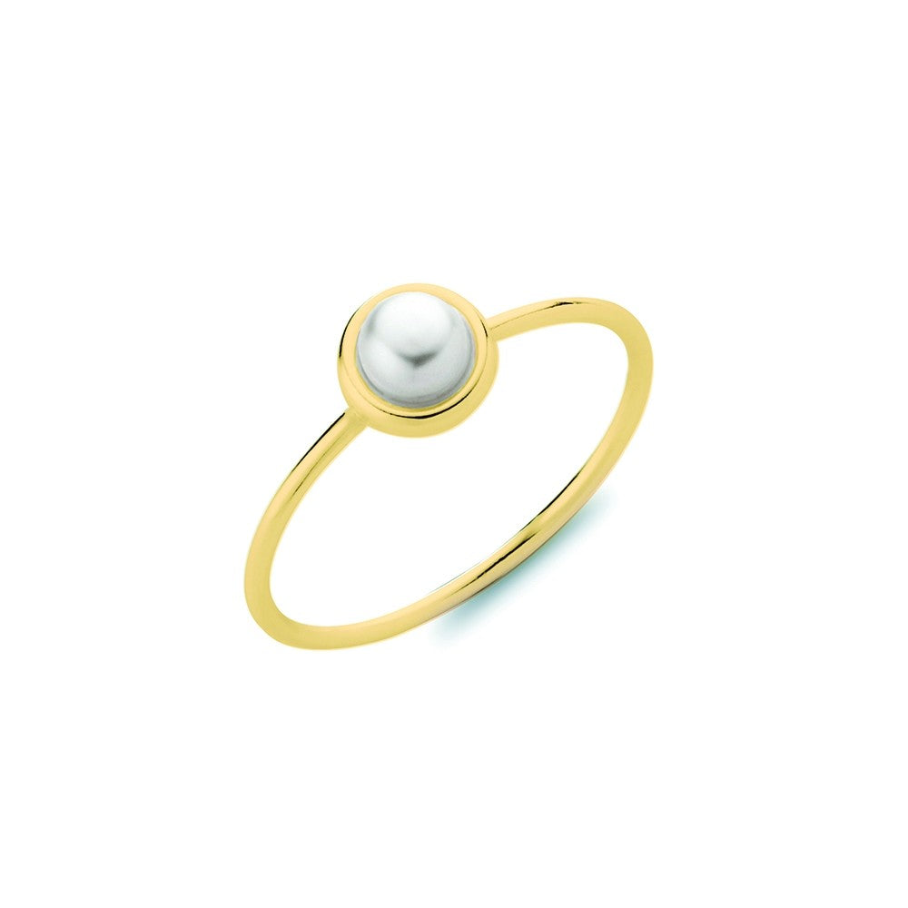 Gold Sterling Silver Pearl Ring