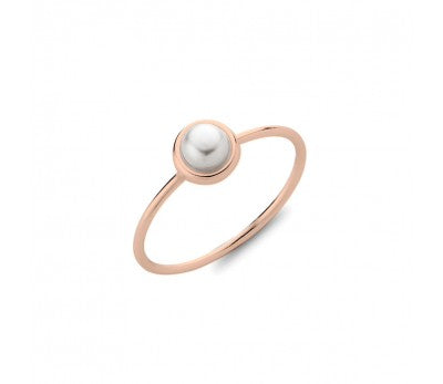 Rose Gold Sterling Silver Pearl Ring