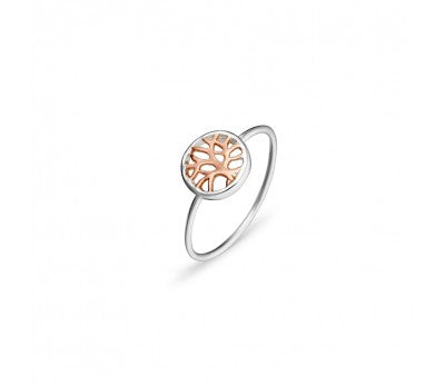 Two tone Sterling Silver Tree of Life Ring