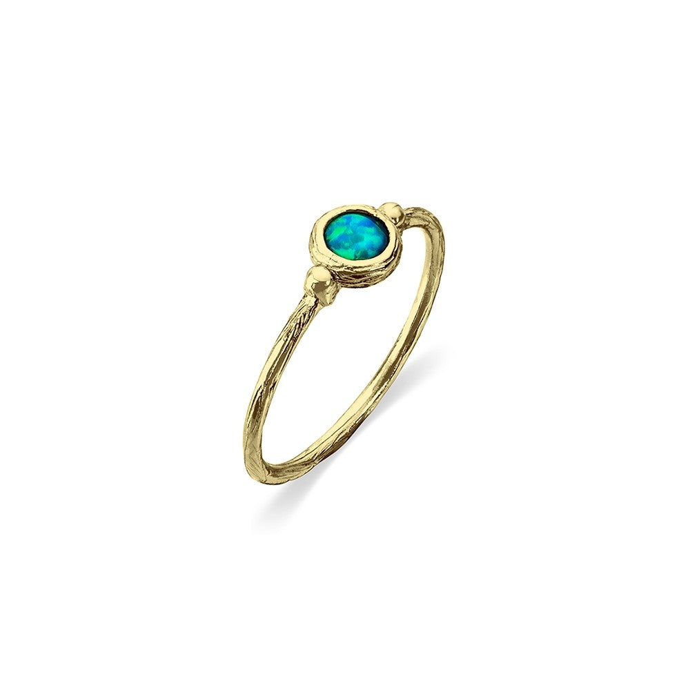 Gold Sterling Silver Opal Ring