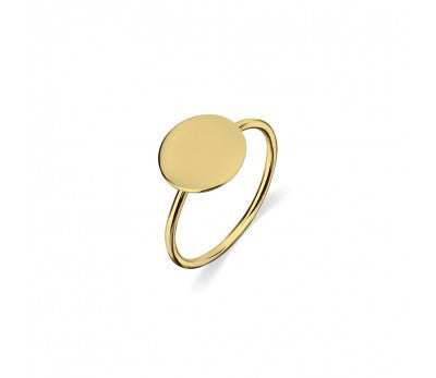 Gold Sterling silver flat disc ring