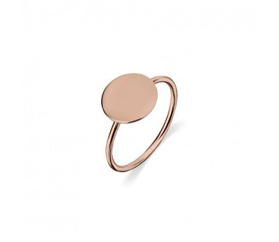 Rose Gold Sterling silver flat disc ring