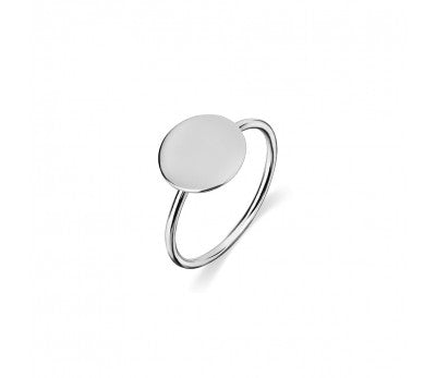 Sterling silver flat disc ring
