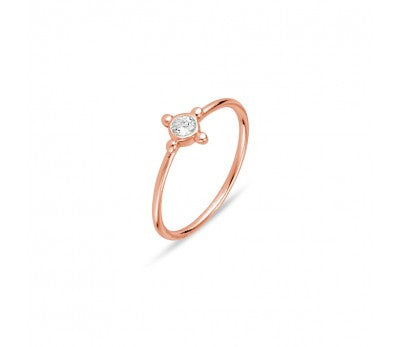 Rose Gold Sterling Silver CZ Ring