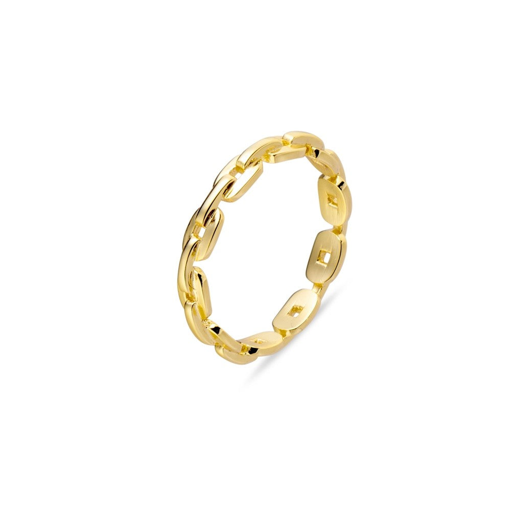 Gold Sterling Silver chain link ring
