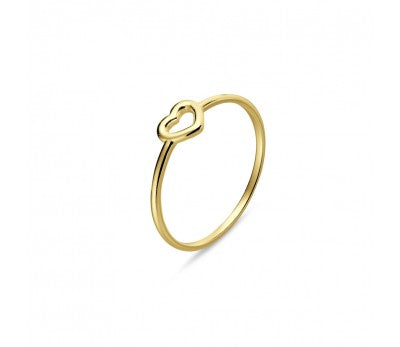 Gold Sterling Silver Open Heart Ring