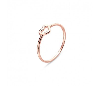Rose Gold Sterling Silver Open Heart Ring