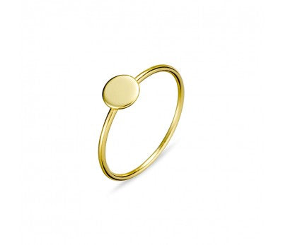 Gold Sterling Silver 6mm flat disc ring