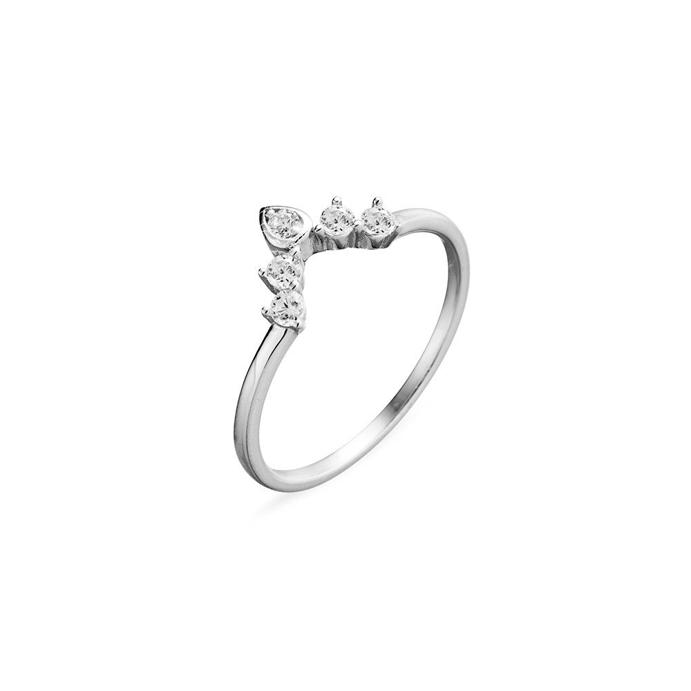 Sterling Silver Arch CZ Ring