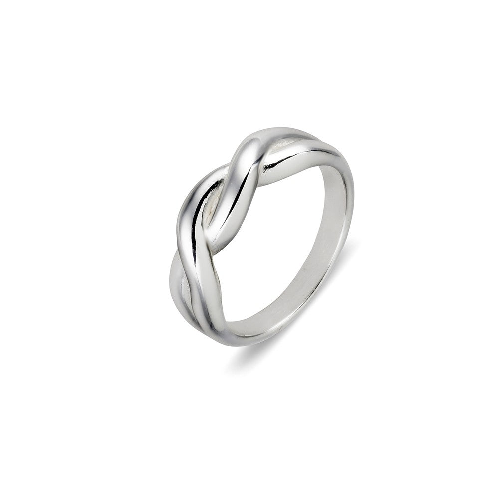 Sterling silver plait style ring