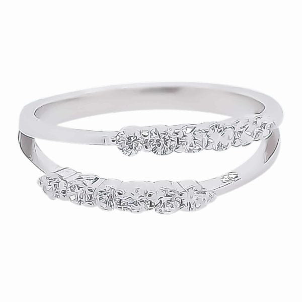 Sterling Silver CZ Double Ring