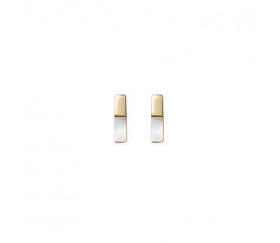 Sterling Silver Bar Studs, Gold