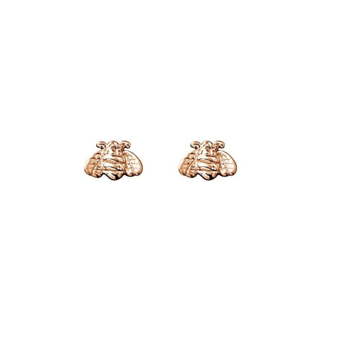 Rose Gold Sterling Silver Bee Studs