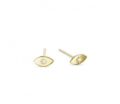 Gold Sterling Silver Almond Studs