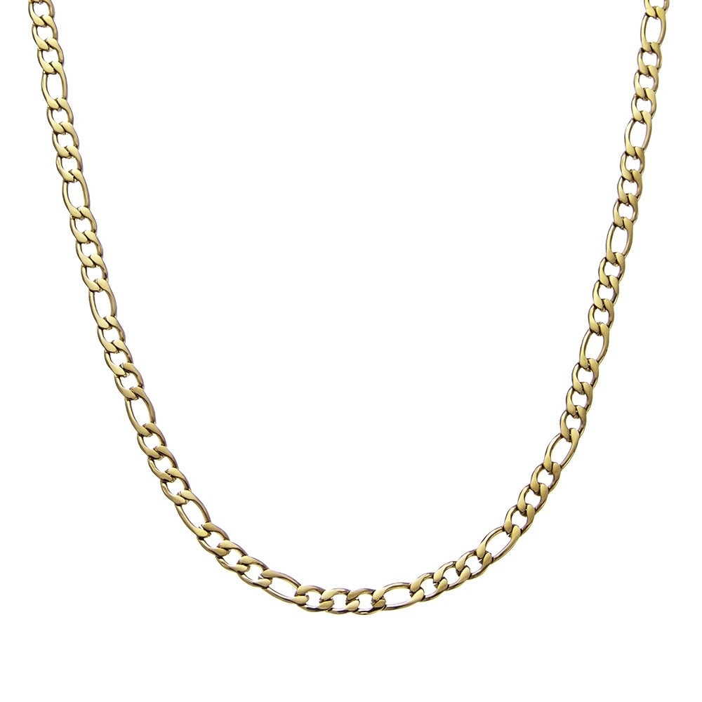 Gold Stainless Steel Figaro Chain