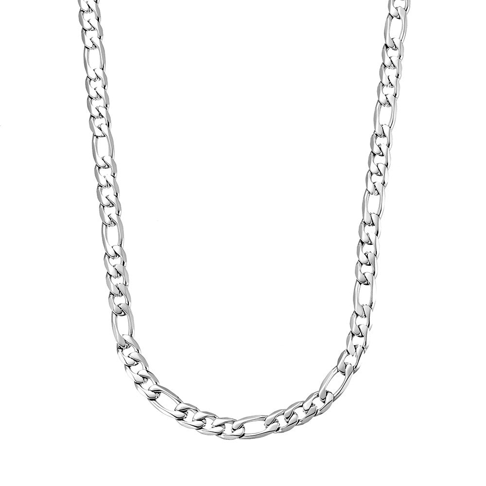 BLAZE Stainless Steel Silver Figaro Chain