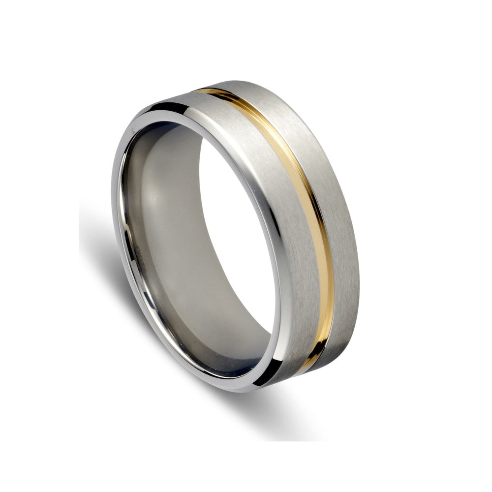 BLAZE Stainless Steel Brushed & Gold Ring