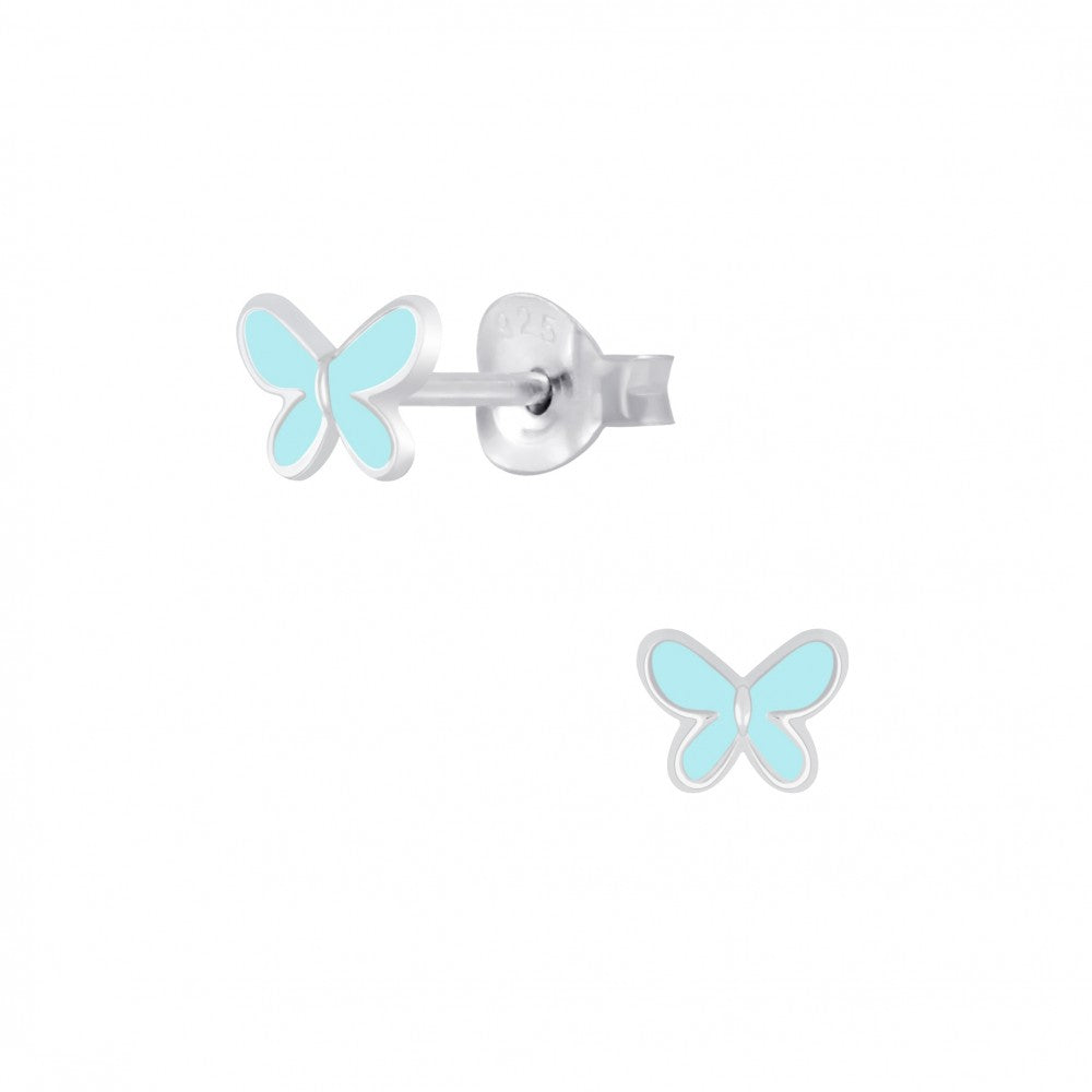 Tiny Treasures sterling silver blue butterfly studs